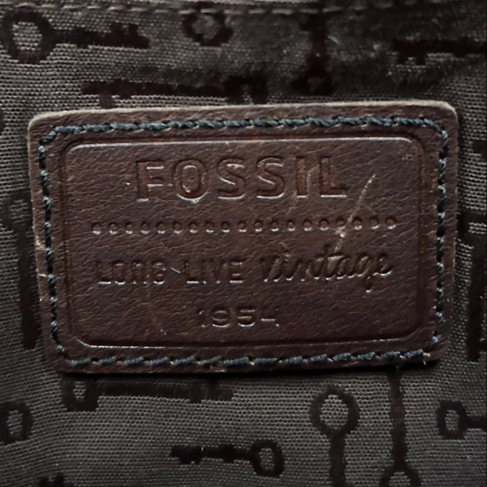 Fossil Dark Brown Leather Duffel Bag - Picture 8 of 9